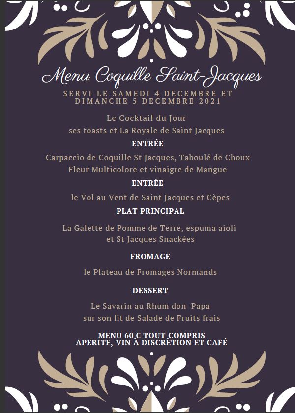 Menu Saint-Jacques 2021