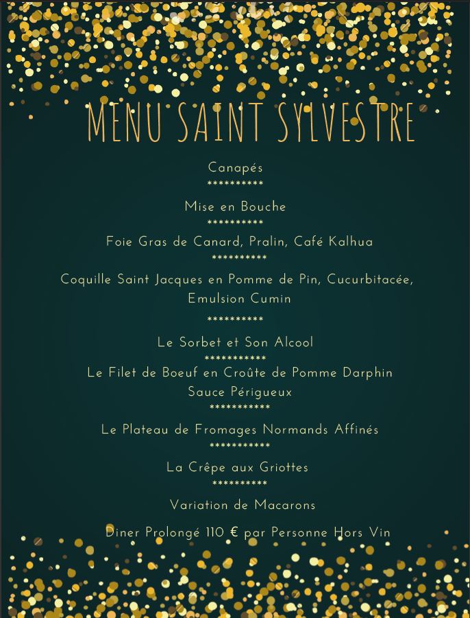 Menu de Saint Sylvestre le Vieux Tour 2021