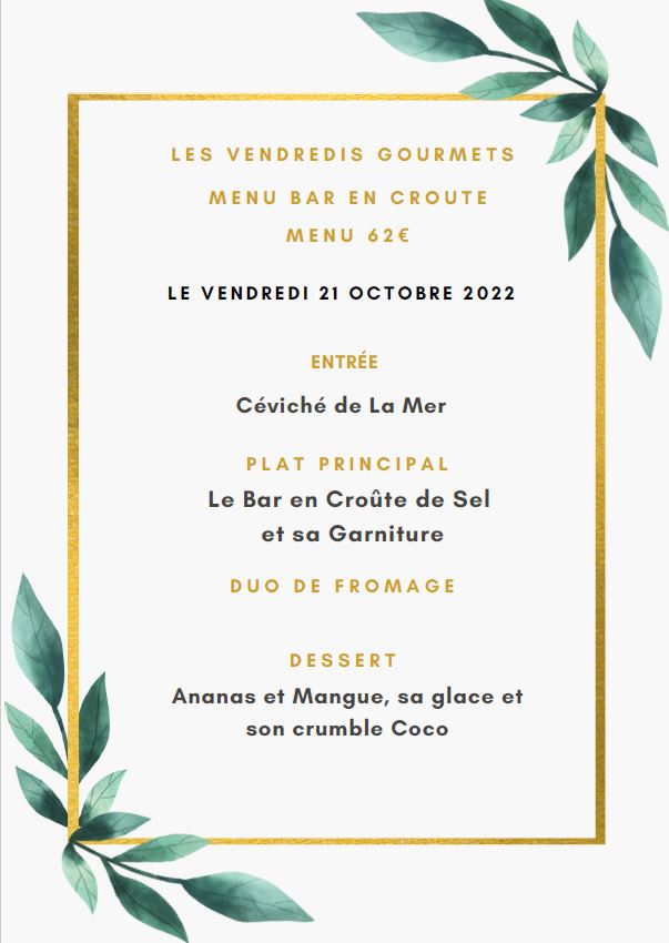 Menu bar en croûte/ Diner du Vendredi 21 octobre