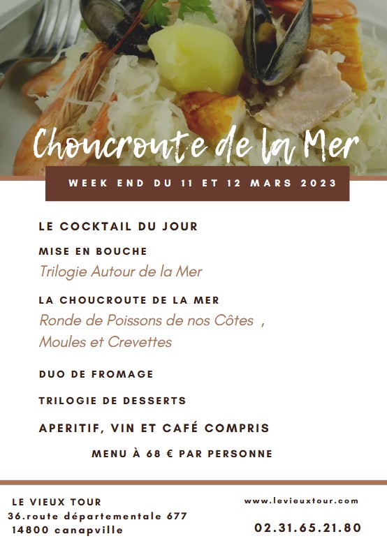 Menu Choucroute de la Mer