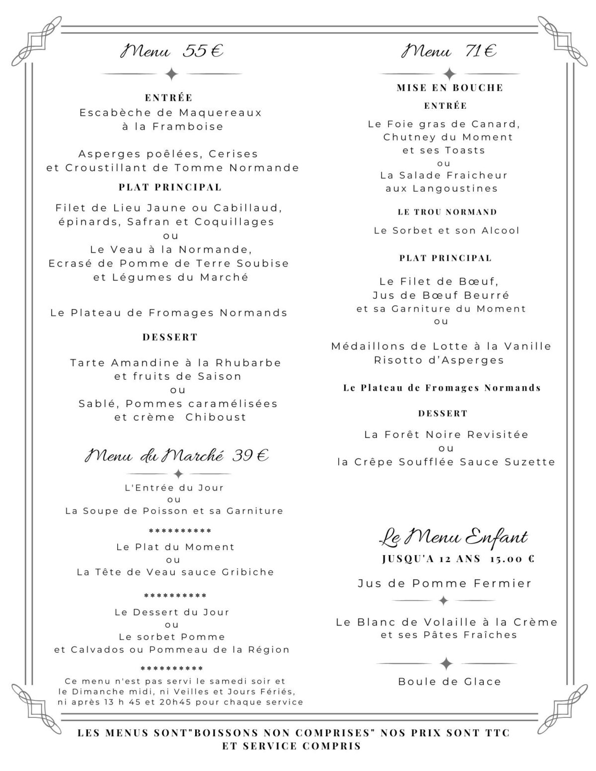 Menus de Prinntemps
