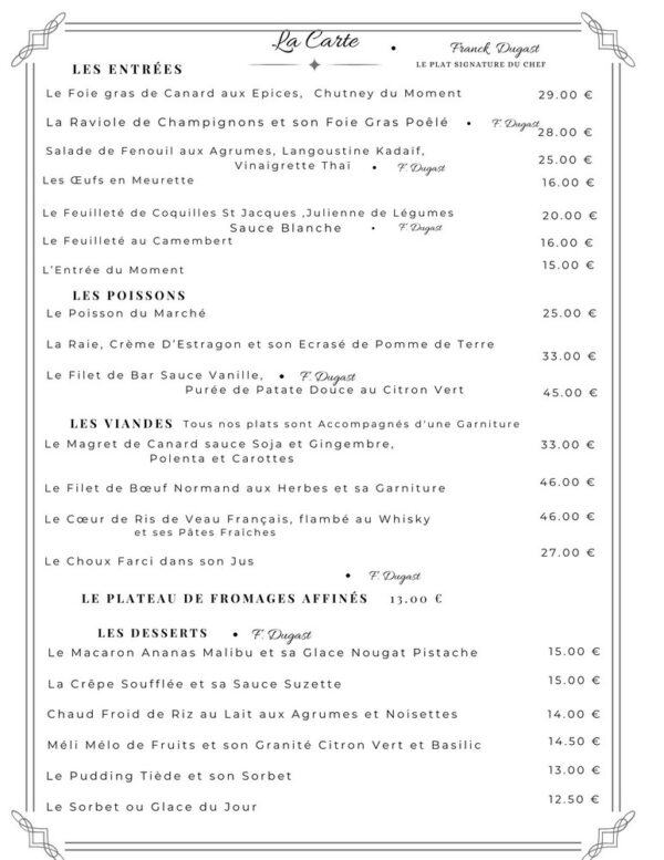 La Carte Le Vieux Tour hiver 2026