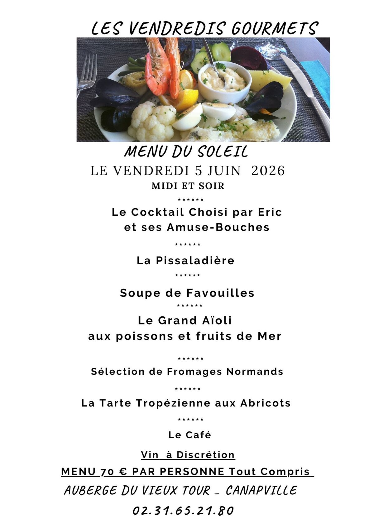 MENU du soleil
